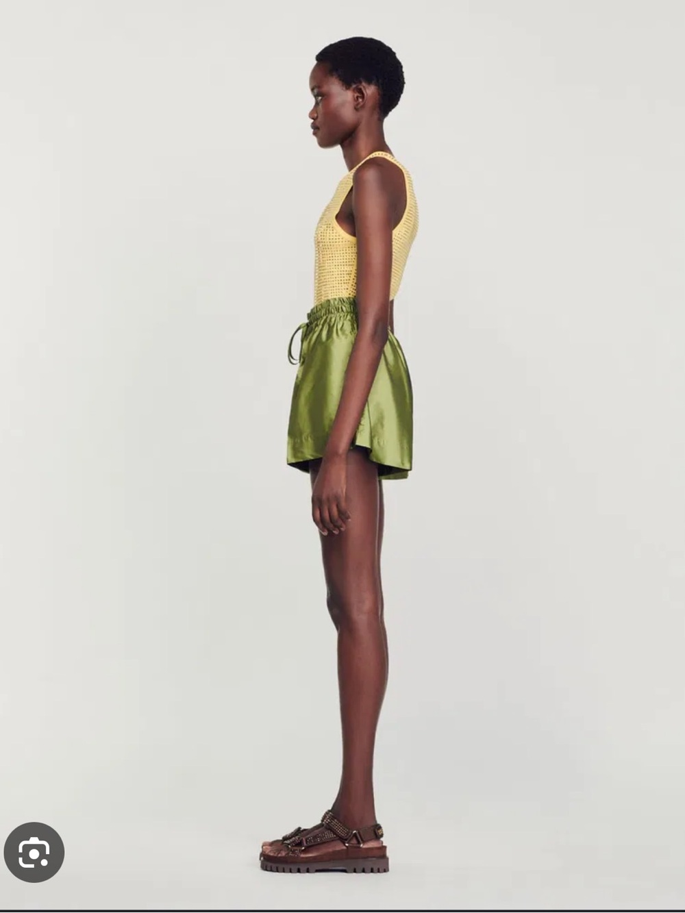 Sandro Green Satin Shorts - Picture 9 of 9